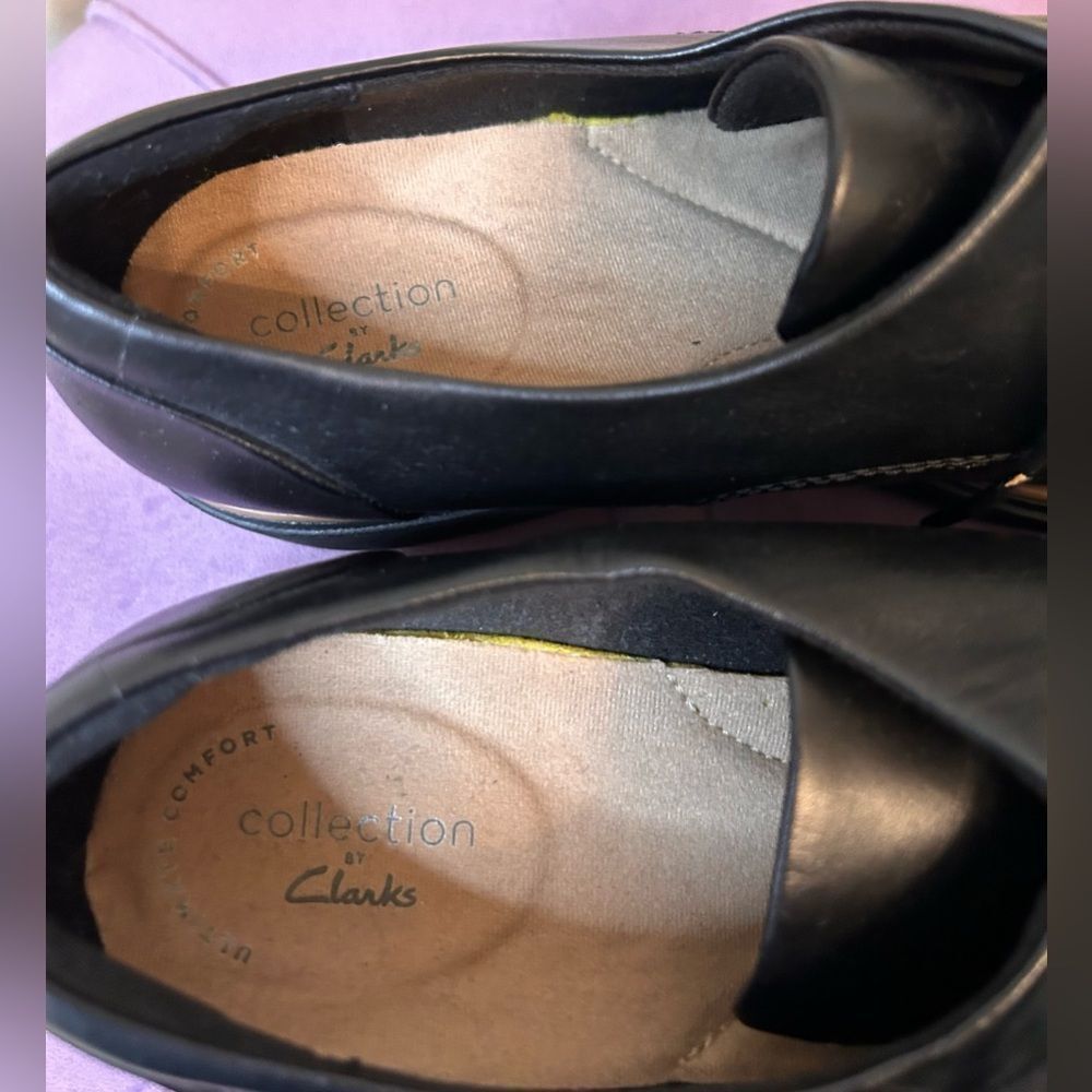 Clarks Womens Sharon Noel Black Oxfords Size 8 W EUC - Picture 4 of 9